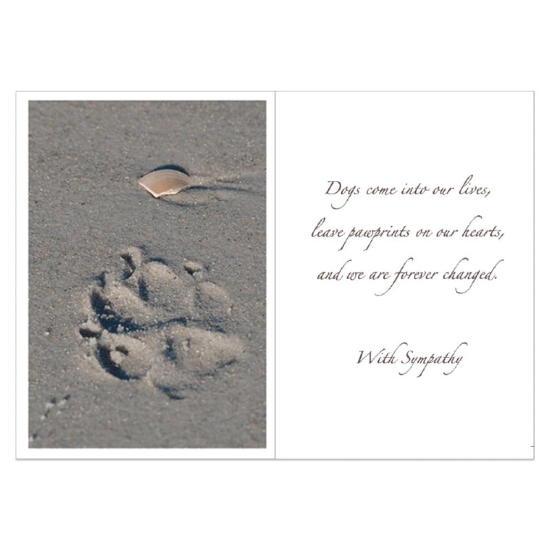 Dog Speak Pet Sympathy Card â€“ Paw Print in the Sand â€“ Pet Loss Condolence & Remembrance Card - Image 4